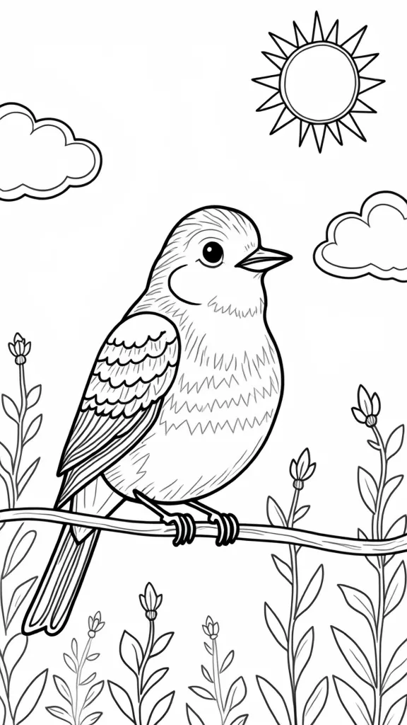 coloring page robin